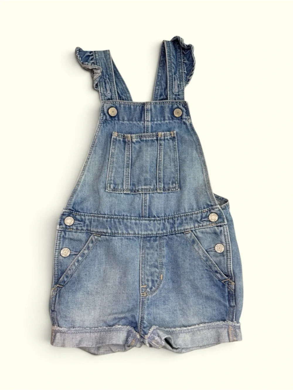 GAP Toddler Girls Denim Ruffle Shortalls (4Years)